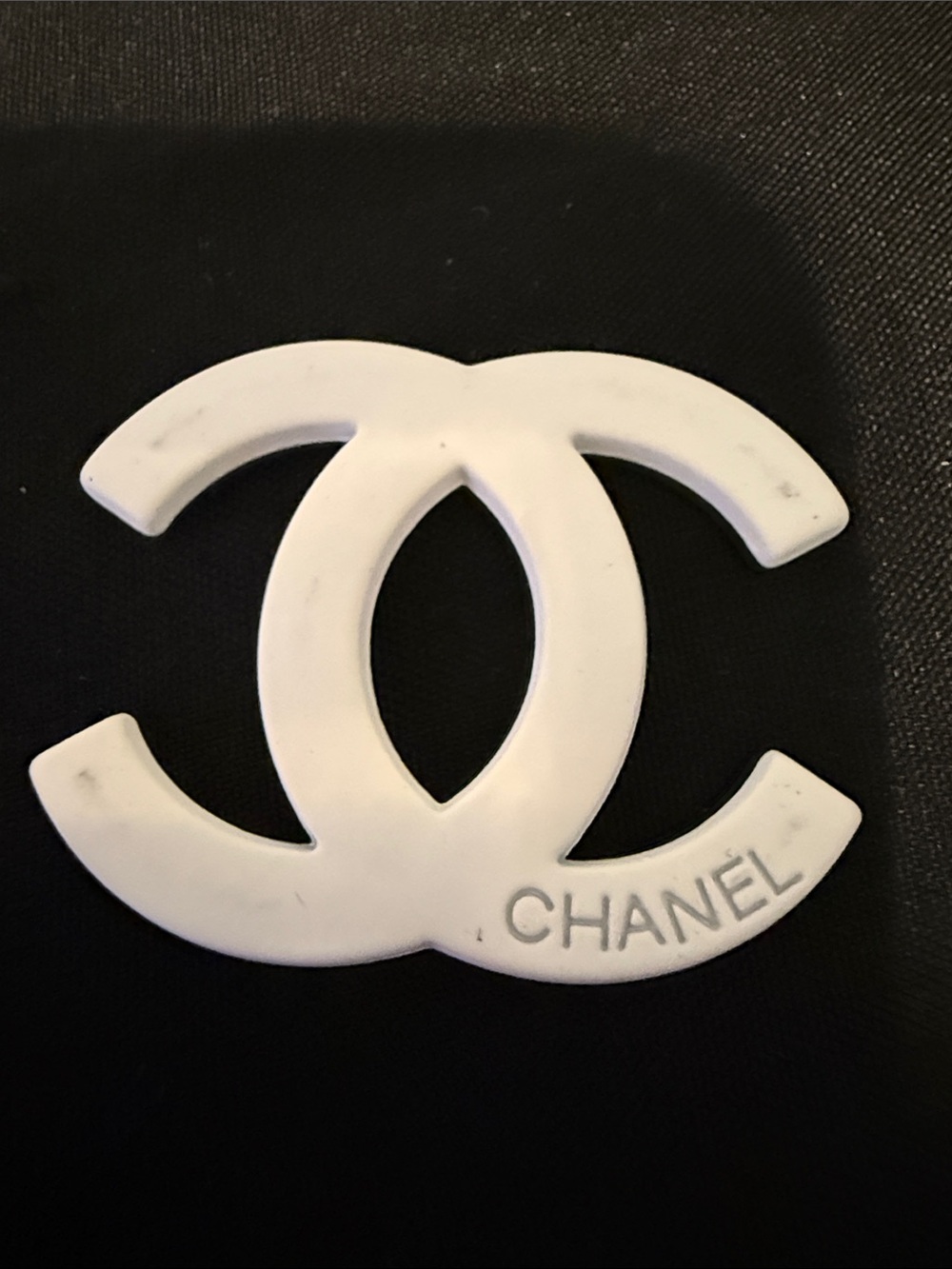 White Charm Pendant Interlocking Logo Statement Jewelry